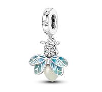 GBJUK Glow in Dark Firefly S925 Sterling Silver Bracelet Neckalce Bead Charm