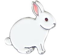 GBJUK Metal White Bunny Rabbit Enamel Pin Lapel Badge Brooch with Butterfly Clasp Back