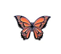 GBJUK Orange Butterfly Enamel Pin Lapel Badge with Clasp Back