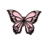 GBJUK Pink and Black Butterfly Enamel Pin Lapel Badge with Clasp Back