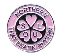 GBJUK Pink Northern Soul "That Beatin Rhythm " Enamel Pin Lapel Badge with Butterfly Clasp Back