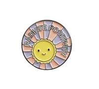 GBJUK Radiate Positivity Smiley Face Sun Enamel Lapel Pin Badge Brooch with Butterfly Clasp Back