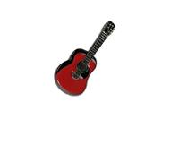 GBJUK Red Acoustic guitar Enamel Pin Lapel Badge with Butterfly Clasp Back