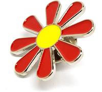 GBJUK Red and Yellow Daisy Flower Enamel Pin Lapel Badge with Butterfly Clasp Back