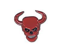GBJUK Red Devil Skull 666 Enamel Pin Lapel Badge with Butterfly Clasp Back