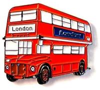 GBJUK Red London Route Master Bus Enamel Pin Lapel Badge with Butterfly Clasp Back