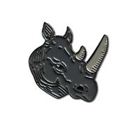 GBJUK Rhino Head Enamel Pin Lapel Badge with Butterfly Clasp Back