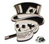 GBJUK Smoking Skull Pin Lapel Badge with Butterfly Clasp Back