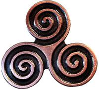 GBJUK Triskelion Triple Spiral Celtic Wiccan Triskele Neolithic Pin Badge Lapel Brooch