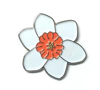 GBJUK White Daffodil Flower Pin Lapel Badge with Butterfly Clasp Back