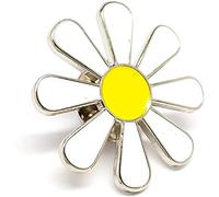 GBJUK White Daisy Flower Enamel Pin Lapel Badge with Butterfly Clasp Back