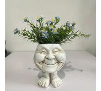 GBKBVTATDK Whimsical Smiley Face Planter with Feet - Unique Funny Plant Pots, Planters for Outdoor Plant for Ferns, Herbs(#1)