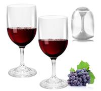GBKDQQ Pack of 2 Plastic Wine Glasses to Go, 200 ml Capacity, Foldable, Durable, Safe for Outdoor Use