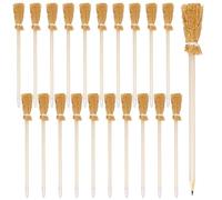 GBKDQQ Pack of 20 Witch Broom Pencils, Wooden Pencil, Broom Handle, Multifunctional Pencil, Magic Wand Pens, Wooden Pencils Set for Magic Birthday Party, School Reward, Halloween Decoration