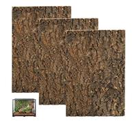 GBKDQQ Pack of 3 Cork Bark Back Wall for Terrarium, Natural Cork Bark Decoration, 20 x 30 cm Reptile Climbing Mat, Tree Bark Look for Reptiles, Gecko, Bearded Dragons and Turtles