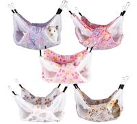 GBKDQQ Pack of 5 Guinea Pig Hammock, Double Layer Ferret Hammock, Plush Soft Small Animal Hammock, Cuddly Cave Guinea Pig Bed, Ferret Cage, Rat Accessories