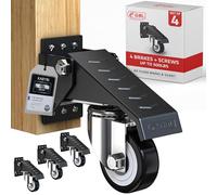 GBL Retractable Castors up to 250KG - Workbench Castors - Set of 4 with Screws - No Floor Marks Heavy Duty Castor Wheels for Furniture or Workbench Wheels