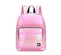 GBLQ PLUS Backpack Purse for Women, Small Quilted Nylon Lightweight Backpack, Water Resistant Iridescent Puffy Casual Daypack, Pale Pink-15'', L, Daypack Backpacks