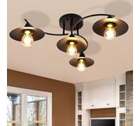 GBLY Ceiling Light Vintage Ceiling Light E27 Retro Black Living Room Lamp