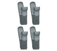 GBM Secure Step Double-Sided Tread Non Slip Safety Socks, 4 Pair, Grey, Large