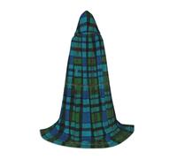 GBMBZSKP (Blue And Green Scottish Tartan) Halloween Hooded Cloak Witches Hat For Boys Girls Kid,85-134 Cm Hooded Cape Halloween Vampires Costume Cosplay Easter Masquerade Party