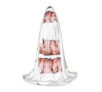GBMBZSKP (Cute Pigs) Halloween Hooded Cloak Witches Hat For Boys Girls Kid,85-134 Cm Hooded Cape Halloween Vampires Costume Cosplay Easter Masquerade Party