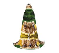 GBMBZSKP (Golden Retriever Dogs Puppies Pets) Halloween Hooded Cloak Witches Hat For Boys Girls Kid,85-134 Cm Hooded Cape Halloween Vampires Costume Cosplay Easter Masquerade Party