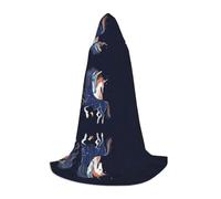 GBMBZSKP (Rainbow Bright) Halloween Hooded Cloak Witches Hat For Boys Girls Kid,85-134 Cm Hooded Cape Halloween Vampires Costume Cosplay Easter Masquerade Party
