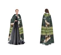 GBMBZSKP (Real Swiss Cow Brown) Halloween Hooded Cloak,Masquerade Party Cosplay Costumes Easter,Unisex Hooded Vampire Witch Capes For Adult