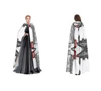 GBMBZSKP (Red Phone Booth London Street) Halloween Hooded Cloak,Masquerade Party Cosplay Costumes Easter,Unisex Hooded Vampire Witch Capes For Adult