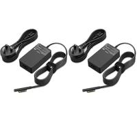GBMGLRY 65W Laptop Charger Compatible With Microsoft Surface Laptop 6, 5, 4, 3, 2, 1, Pro 10, 9, 8, 7+, 7, 6, 5, 4, 3, X Book 3, 2, 1,Funktioniert mit 65W 44W 36W 24W (Pack of 2)