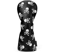 Gbourly Golf Club Black Skeleton Skull and Crossbones Driver Head Cover PU Leather Headcover