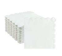 GBPLAIN 100 Pcs White Scalloped Paper Napkins, Disposable Cocktail Napkins for Wedding, Birthday, Party, Dinner, Bridal Anniversary