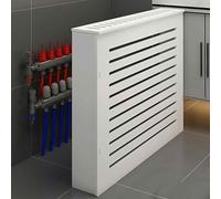 GBPLDMAQ Four-panel Radiator Cover for Home, Heater Covers for Radiators with Top Storage Shelf, Louvered Grill Shelf Cabinet Hollow-out Design for Heat Dissipation(80x80x20cm/32x32x8in)