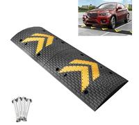 GBPLDMAQ Speed Bumps for Road Heavy Duty, Rubber Speed Hump Anti-slip Warning, Curb Ramp with Yellow Arrow 22046-176369Ib Load Capacity for Road Neighborhood