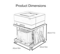 GBPLDMAQ Under Desk Printer Stand for Desk, 2 Tier Printer Table Mobile Wooden with Open Storage with Lockable Wheels for Home Office(Black)