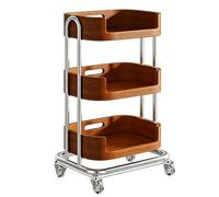 GBPLDMAQ Wood Printer Stand, 2/3 Tier Printer Table with Storage Steel Frame Rustic Brown with Handle Durable for Office, Living Room(43x39x77cm/17x16x30in)