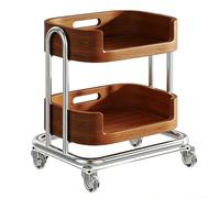 GBPLDMAQ Wood Printer Stand, 2/3 Tier Printer Table with Storage Steel Frame Rustic Brown with Handle Durable for Office, Living Room(43x39x47cm/17x16x19in)