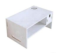 GBPLDMAQ Wooden Printer Stand with Storage Drawer, 2 Tier Printer Table Under Desk Desktop Organizer for Home Office Cut Out Design(White)