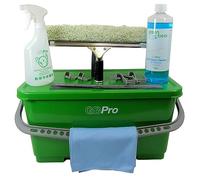 GBPro 35cm Window Cleaning Kit Pro Set-10 in 1-Bucket 24L +watertight sealed lid +Window Squeegee +T Bar +Microfibre Wash Sleeve + Rubber Blades +Glass cloth +Glass Cleaner +Spray Bottle +hangers