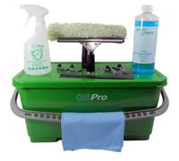 Gbpro Professional Window Cleaning 25Cm Squeegee 10 In 1 Set Saver - 24L Bucket - Water Tight Sealed Lid - Window Cleaning Set