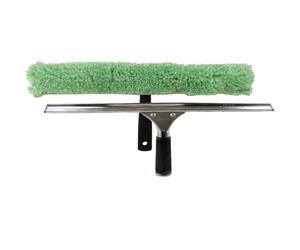 GBPro Professional Window Squeegee Stainless Steel Wiper 45cm / 18 inch + T Bar & Glass Microfibre Wash Sleeve - Ultimate Window Cleaning Equipment