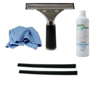 Gbpro Professional Window Squeegee Stainless Wiper 15Cm/6 Inch - Glass Cleaner 500Ml + Fishscale Micro Glass Cloth + Blades - Set