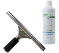 Gbpro Professional Window Squeegee Stainless Wiper 25Cm/10" + Eco Concentrated Glass Cleaner With Degreaser - Set