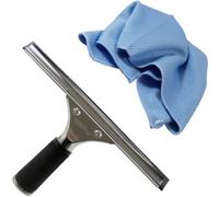 Gbpro Professional Window Squeegee Stainless Wiper 25Cm/10" + Next Generation Window Fishscale Cloth - Set