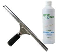 Gbpro Professional Window Squeegee Stainless Wiper 35Cm/14" + Eco Concentrated Glass Cleaner With Degreaser - Set