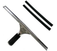 Gbpro Professional Window Squeegee Stainless Wiper 35Cm/14" + Machine Cut High Grade Rubber Blade/strip X 2 - Set