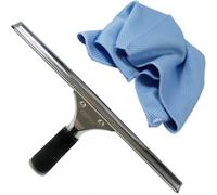 Gbpro Professional Window Squeegee Stainless Wiper 35Cm/14" + Next Generation Window Fishscale Cloth - Set