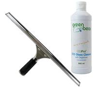 GBPro Professional Window Squeegee Stainless Wiper 45cm/18 inch + Eco Concentrated Glass Cleaner with Degreaser