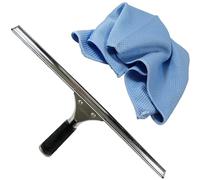 GBPro Professional Window Squeegee Stainless Wiper 45cm / 18 inches + Next Generation Window Fishscale Microfibre cloth